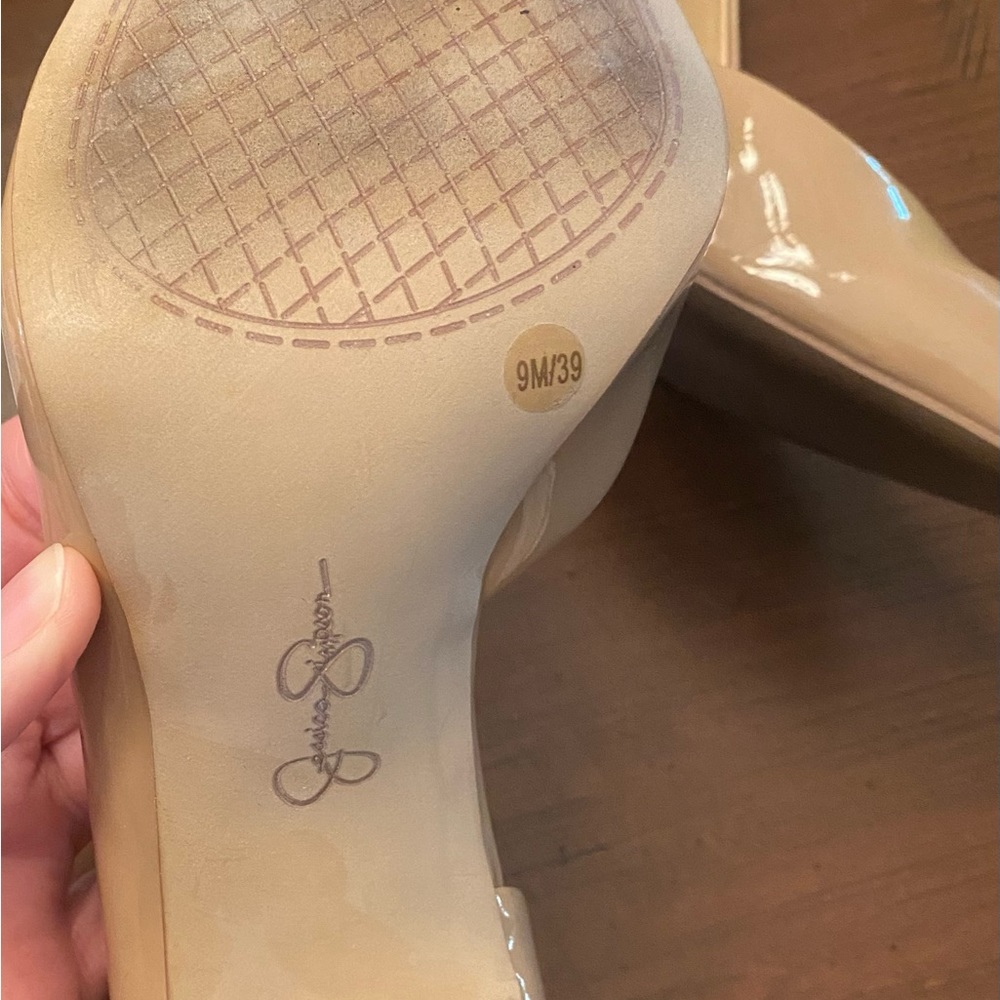 Jessica Simpson patent leather nude heels